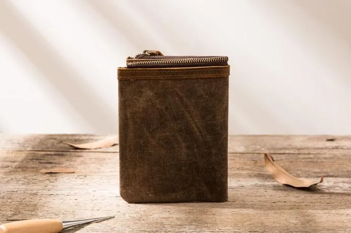 Cool Canvas Mens Small Wallets Bifold Vintage billfold Wallet for Men