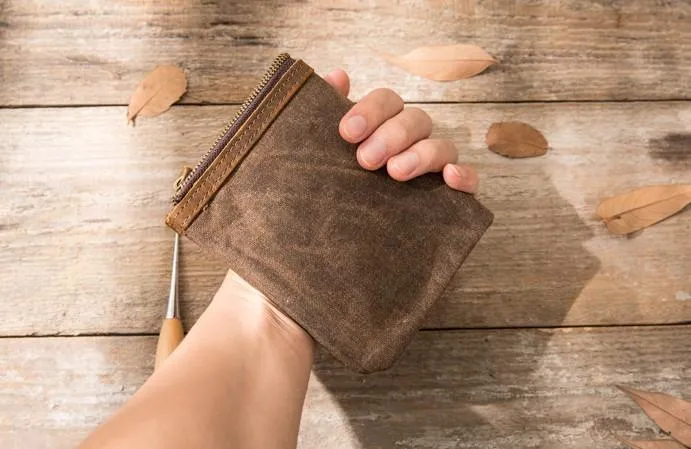 Cool Canvas Mens Small Wallets Bifold Vintage billfold Wallet for Men
