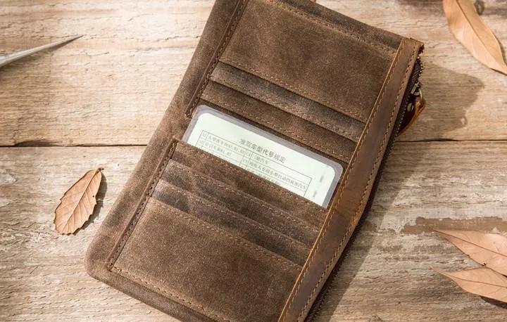 Cool Canvas Mens Small Wallets Bifold Vintage billfold Wallet for Men