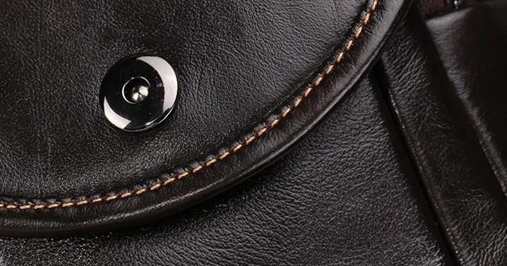 Cool Coffee Small Mens Leather Side Bag Messenger Bag Shoulder Bag for Men