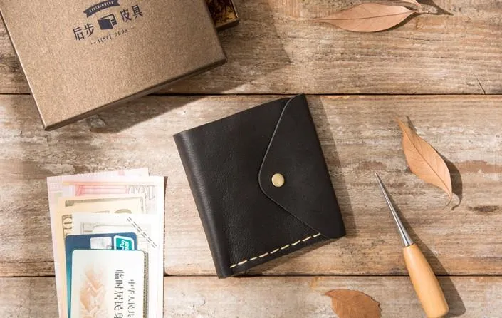 Cool Handmade Leather Mens Small Wallets Bifold Vintage billfold Wallet for Men