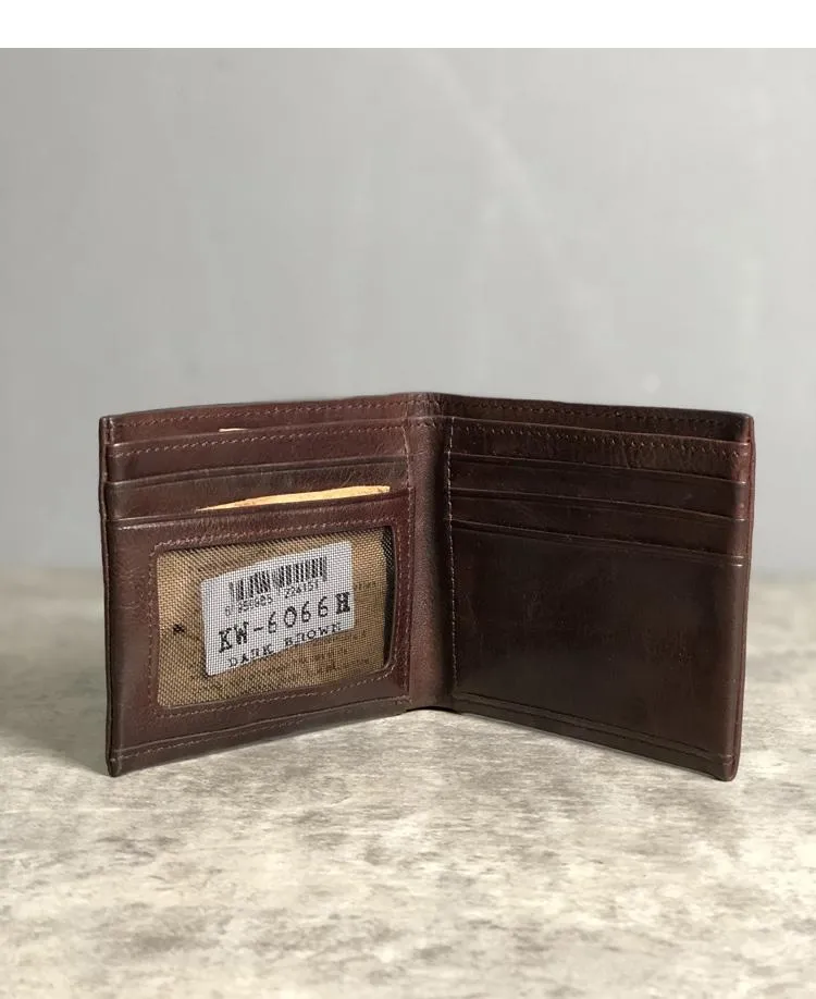 Cool Leather Mens Black Bifold billfold Wallets Small Wallet U.S. Map Wallets Front Pocket Wallet for Men