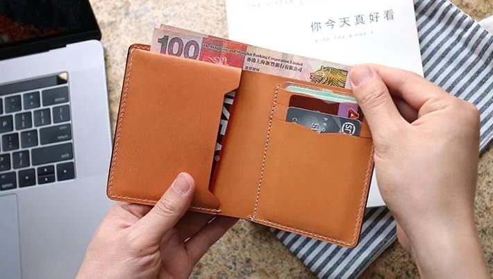 Cool Leather Mens Camouflage Small Wallet Front Pocket Wallet billfold Slim Wallet for Men