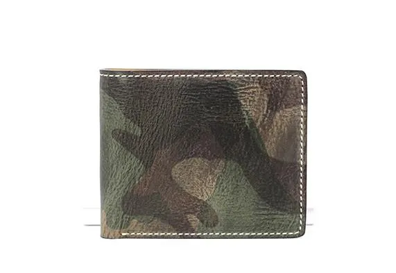 Cool Leather Mens Camouflage Small Wallet Front Pocket Wallet billfold Slim Wallet for Men