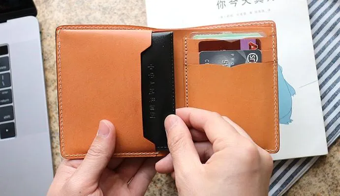 Cool Leather Mens Camouflage Small Wallet Front Pocket Wallet billfold Slim Wallet for Men