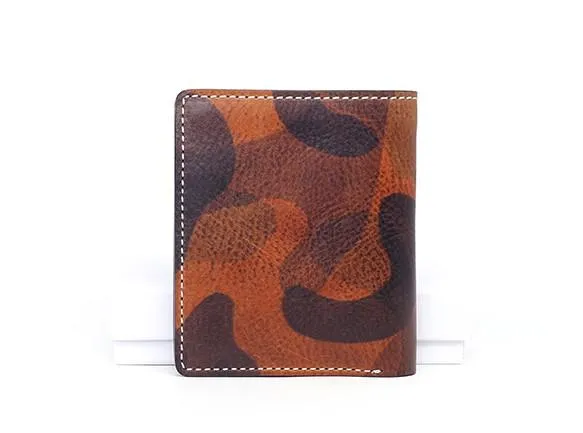 Cool Leather Mens Camouflage Small Wallet Front Pocket Wallet billfold Slim Wallet for Men