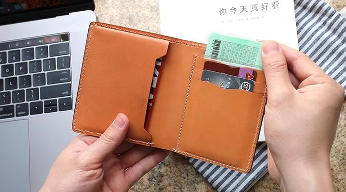 Cool Leather Mens Camouflage Small Wallet Front Pocket Wallet billfold Slim Wallet for Men
