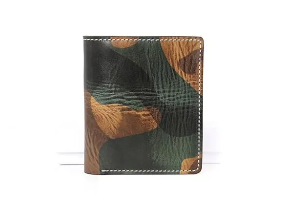 Cool Leather Mens Camouflage Small Wallet Front Pocket Wallet billfold Slim Wallet for Men