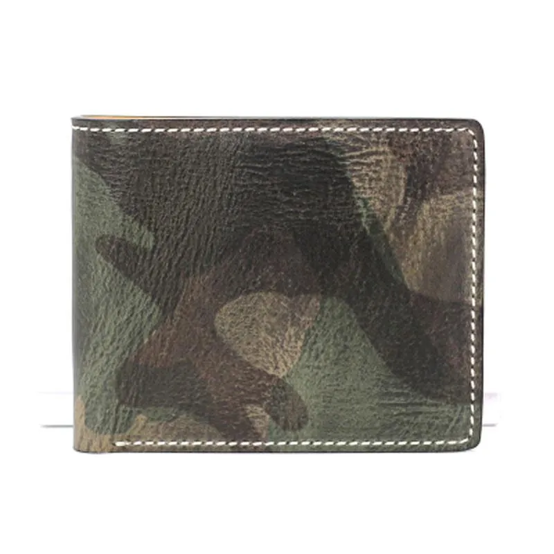 Cool Leather Mens Camouflage Small Wallet Front Pocket Wallet billfold Slim Wallet for Men