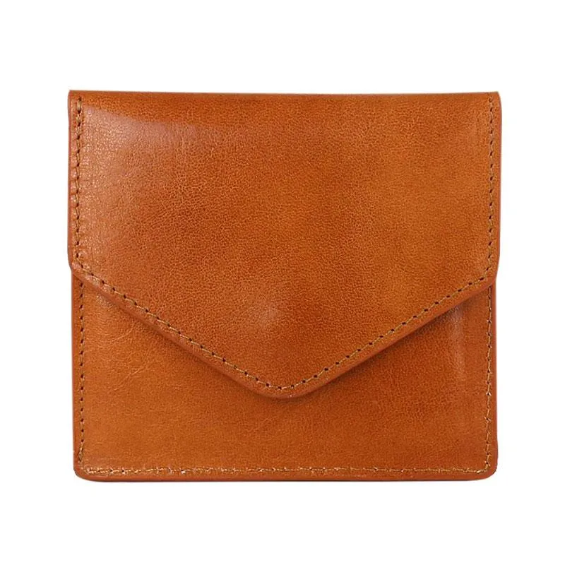 Cool Leather Mens Slim Card Wallet Front Pocket Wallets Small Change Wallet for Men