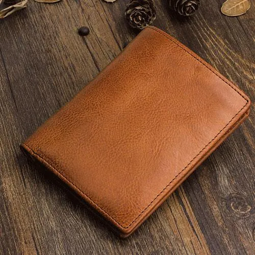 Cool Leather Mens Slim Leather billfold Wallet Men Small Bifold Wallets for Men