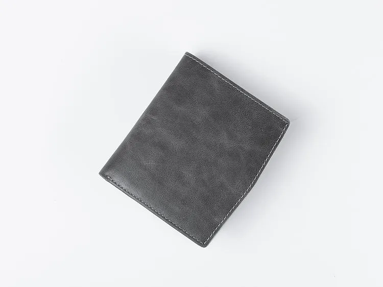 Cool Leather Mens Slim Small Leather Wallet Men billfold Bifold Wallets for Men