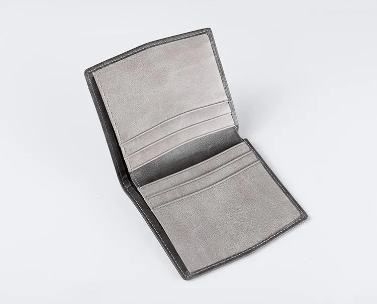Cool Leather Mens Slim Small Leather Wallet Men billfold Bifold Wallets for Men
