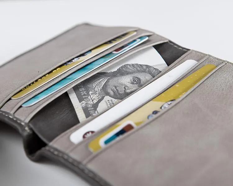 Cool Leather Mens Slim Small Leather Wallet Men billfold Bifold Wallets for Men