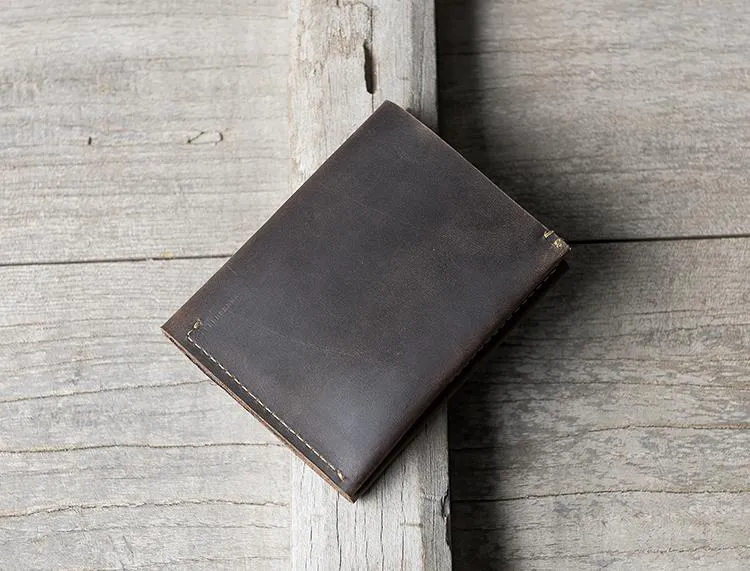 Cool Leather Mens Slim Small Leather Wallets Men billfold Bifold Wallet for Men