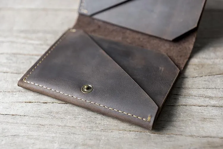 Cool Leather Mens Slim Small Leather Wallets Men billfold Bifold Wallet for Men