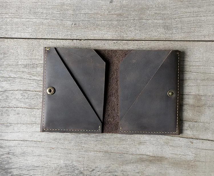Cool Leather Mens Slim Small Leather Wallets Men billfold Bifold Wallet for Men