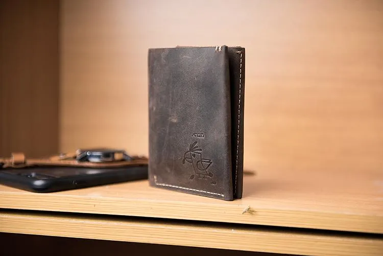 Cool Leather Mens Slim Small Leather Wallets Men billfold Bifold Wallet for Men