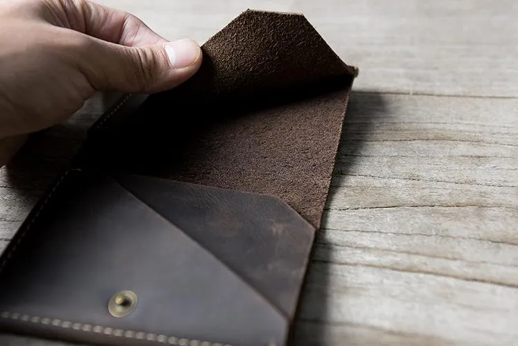 Cool Leather Mens Slim Small Leather Wallets Men billfold Bifold Wallet for Men