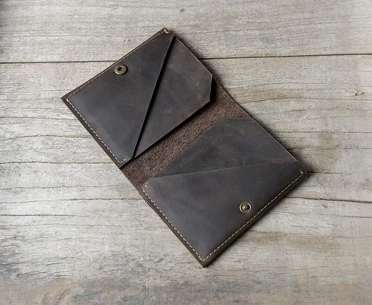 Cool Leather Mens Slim Small Leather Wallets Men billfold Bifold Wallet for Men