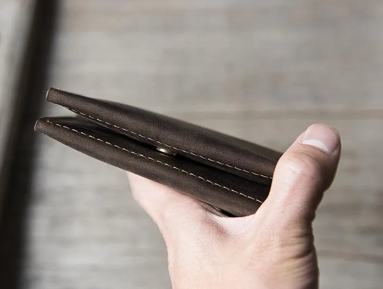 Cool Leather Mens Slim Small Leather Wallets Men billfold Bifold Wallet for Men
