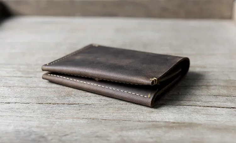 Cool Leather Mens Slim Small Leather Wallets Men billfold Bifold Wallet for Men