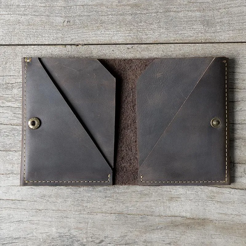 Cool Leather Mens Slim Small Leather Wallets Men billfold Bifold Wallet for Men