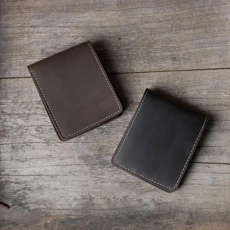 Cool Leather Mens Slim Small Wallet Bifold Men billfold Wallets for Men