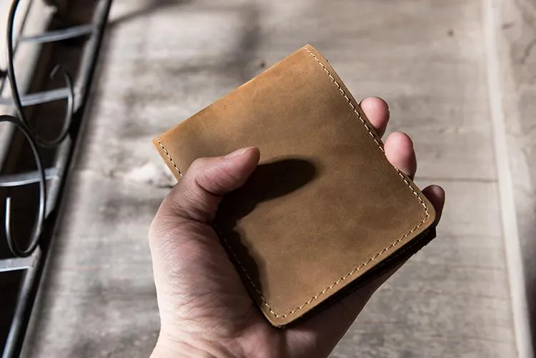 Cool Leather Mens Slim Small Wallet Bifold Men billfold Wallets for Men