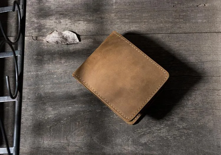 Cool Leather Mens Slim Small Wallet Bifold Men billfold Wallets for Men