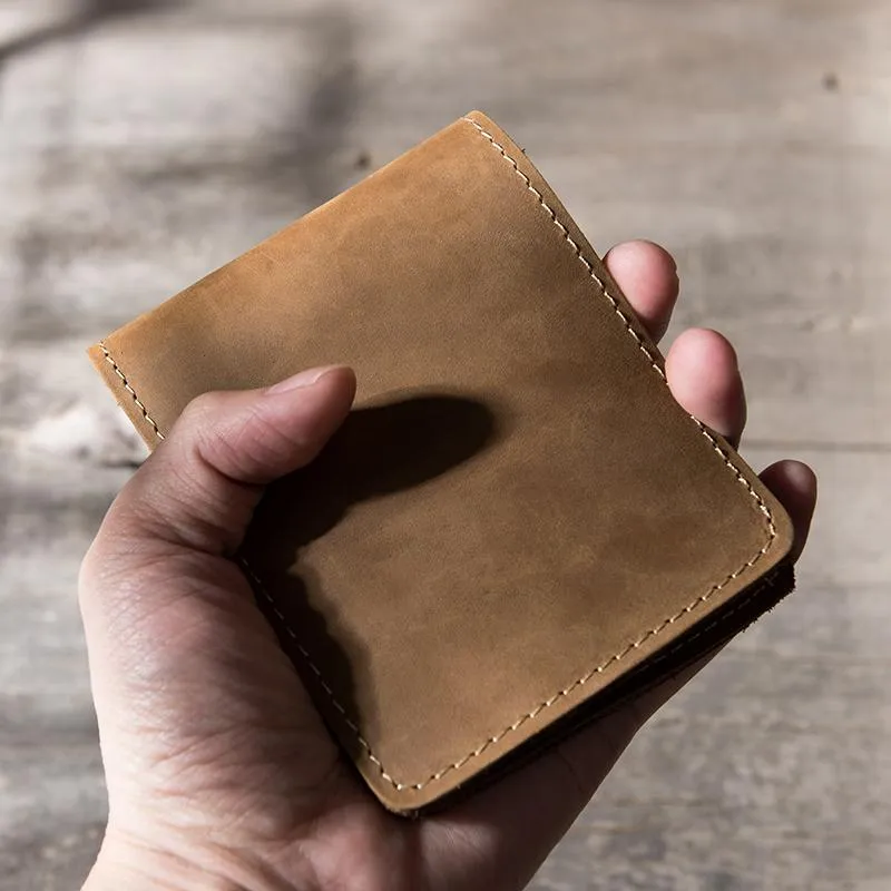 Cool Leather Mens Slim Small Wallet Bifold Men billfold Wallets for Men