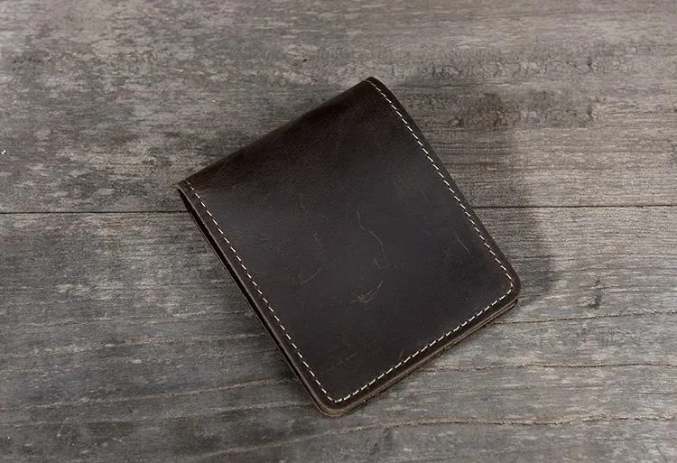 Cool Leather Mens Slim Small Wallet Bifold Men billfold Wallets for Men