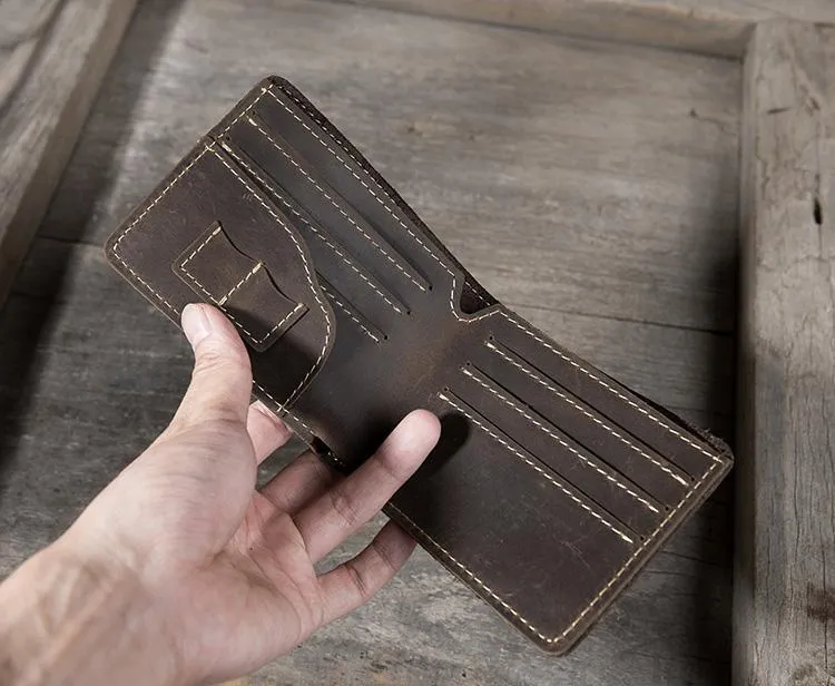 Cool Leather Mens Slim Small Wallet Bifold Men billfold Wallets for Men