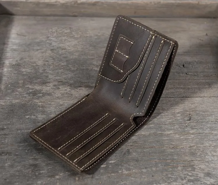Cool Leather Mens Slim Small Wallet Bifold Men billfold Wallets for Men