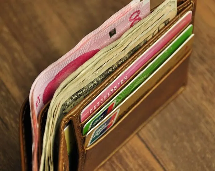 Cool Leather Mens Slim Small Wallet billfold Slim Front Pocket Wallet for Men