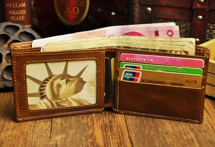 Cool Leather Mens Slim Small Wallet billfold Slim Front Pocket Wallet for Men