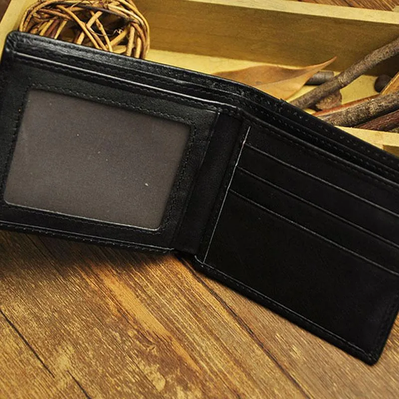 Cool Leather Mens Slim Small Wallet billfold Slim Front Pocket Wallet for Men