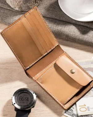 Cool Leather Mens Slim Small Wallets billfold Wallets Bifold for Men