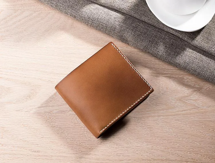 Cool Leather Mens Slim Small Wallets billfold Wallets Bifold for Men