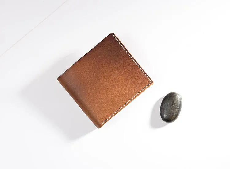 Cool Leather Mens Slim Small Wallets billfold Wallets Bifold for Men