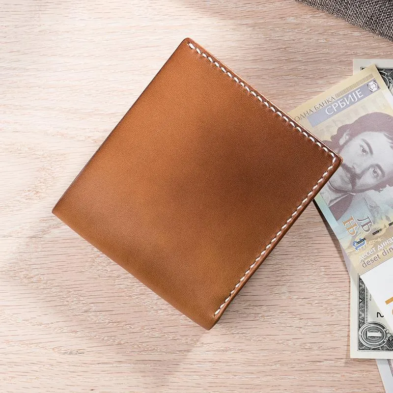 Cool Leather Mens Slim Small Wallets billfold Wallets Bifold for Men
