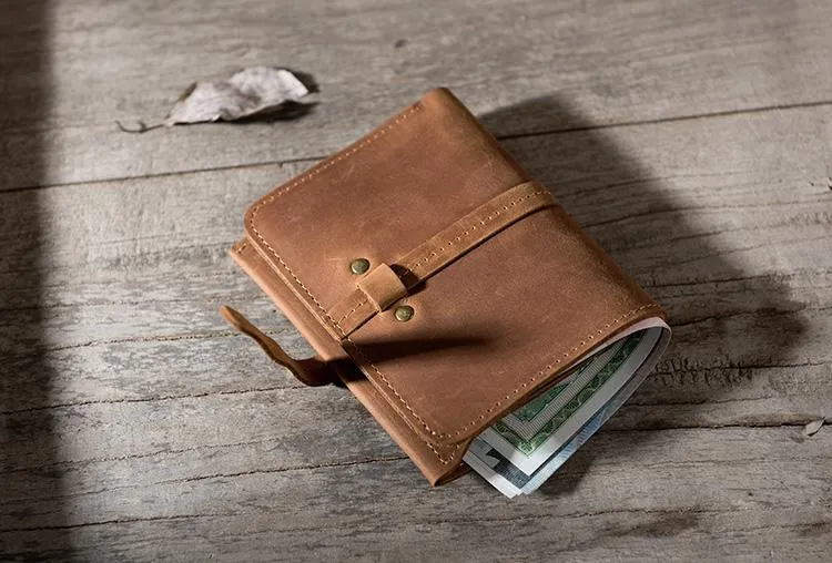 Cool Leather Mens Slim Small Wallets Men billfold Bifold Wallets for Men