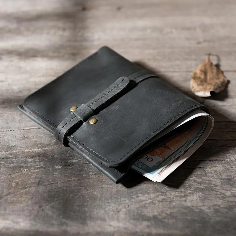 Cool Leather Mens Slim Small Wallets Men billfold Bifold Wallets for Men