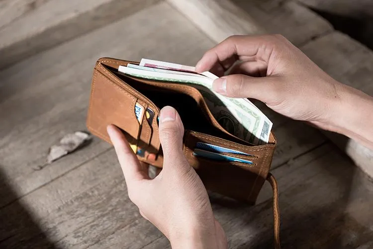 Cool Leather Mens Slim Small Wallets Men billfold Bifold Wallets for Men