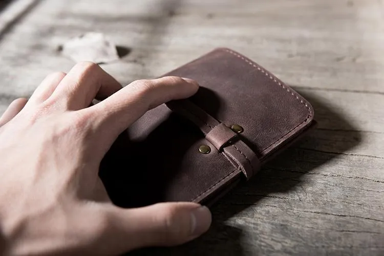 Cool Leather Mens Slim Small Wallets Men billfold Bifold Wallets for Men