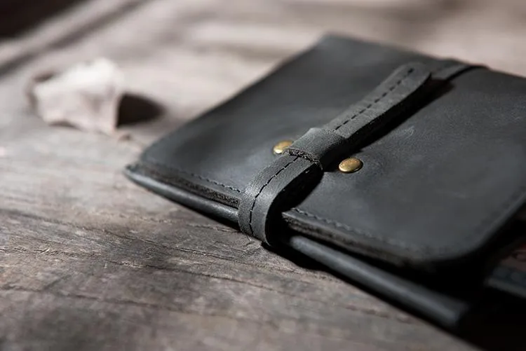 Cool Leather Mens Slim Small Wallets Men billfold Bifold Wallets for Men