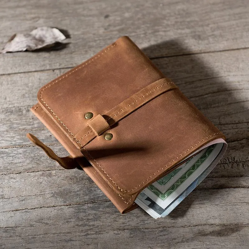 Cool Leather Mens Slim Small Wallets Men billfold Bifold Wallets for Men
