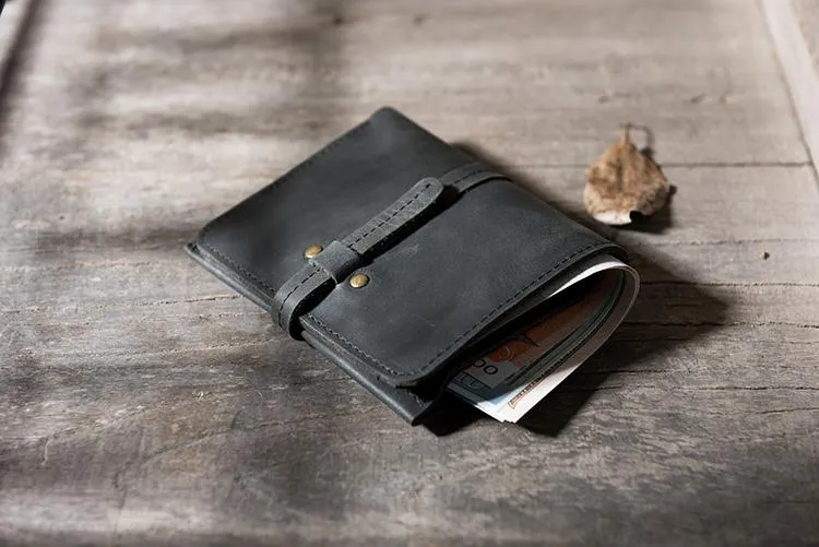 Cool Leather Mens Slim Small Wallets Men billfold Bifold Wallets for Men
