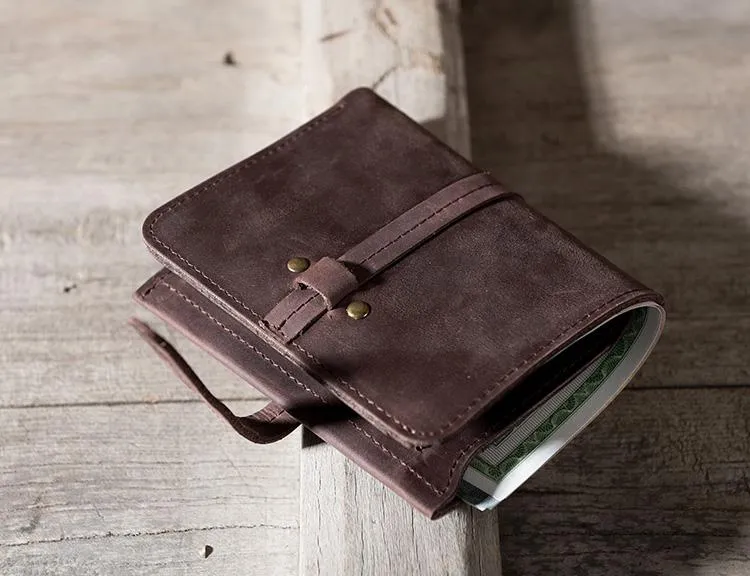 Cool Leather Mens Slim Small Wallets Men billfold Bifold Wallets for Men