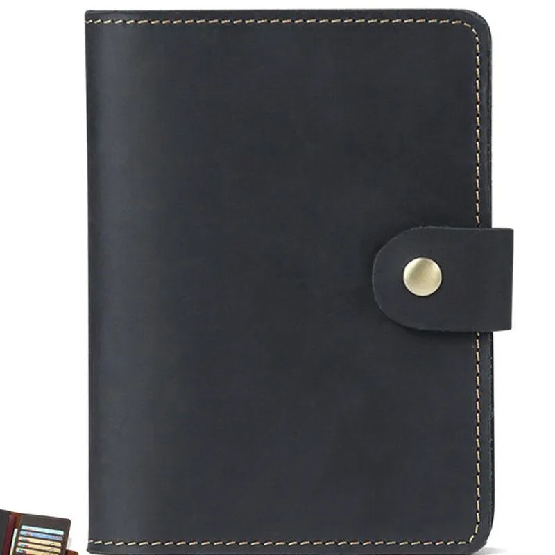 Cool Leather Mens Small Passport Wallet Slim billfold Travel Wallets for Men